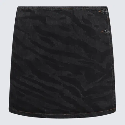 Shop Ganni Black Cotton Skirt