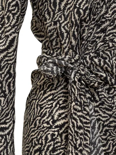Isabel Marant Étoile Dulce Printed Gathered Minidress In Black