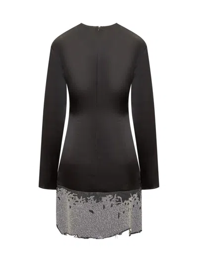 Jw Anderson J.w. Anderson Glitter-embellished Satin Minidress In Black