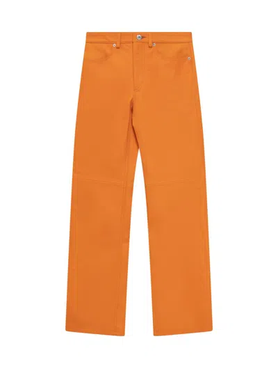 Jw Anderson Orange Leather Pant In Orange