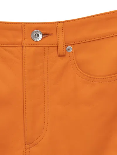 Jw Anderson Orange Leather Pant In Orange