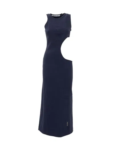 Off-white Cut-out Maxi Dress In Blue