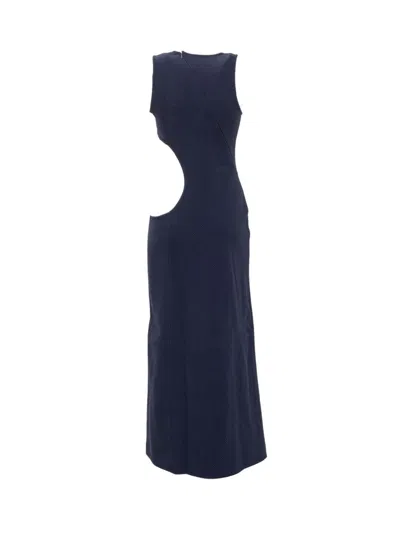 Off-white Cut-out Maxi Dress In Blue
