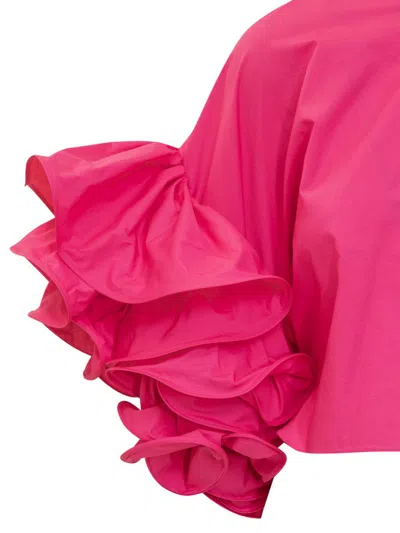 Rochas Pink Sleeve Top Tops Fuchsia In Purple