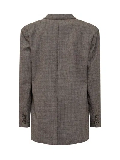 Stella Mccartney Women's Embroidered Wool Oversize Blazer In Grey