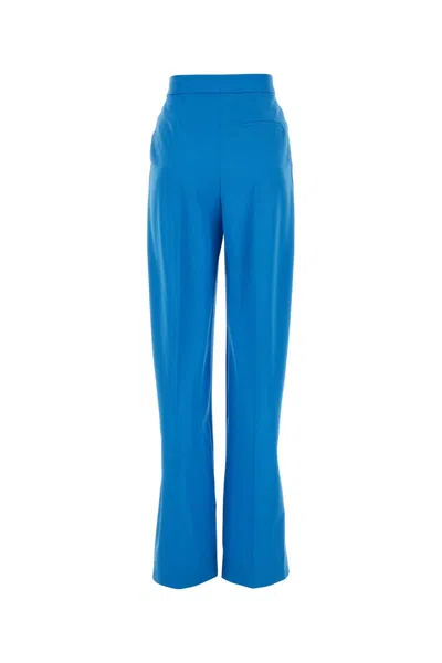 Alexander Mcqueen High-waist-hose Mit Falten In Lapisblue