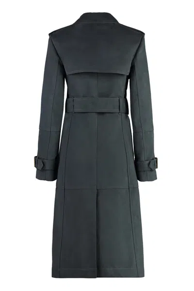 Burberry Cotton Blend Trench With Burrberry Check Lining In Grey