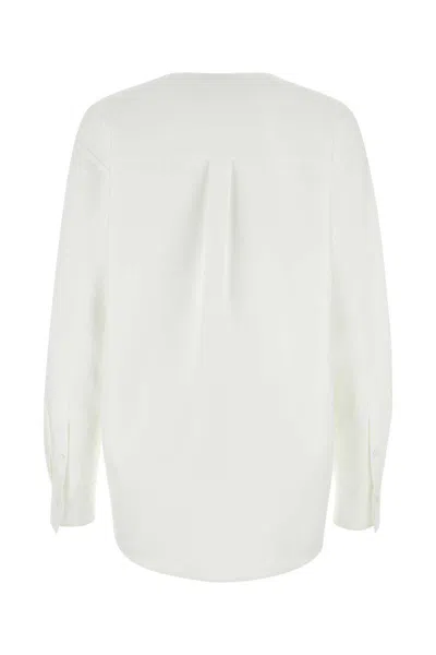Valentino Garavani White Cotton Blend Blouse In White