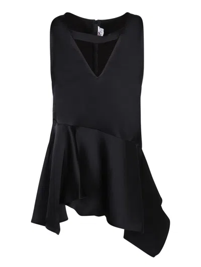 Jw Anderson J.w. Anderson Black Satin Top In Black