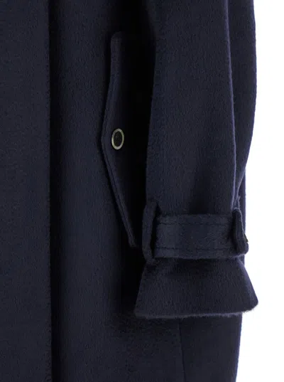 Semicouture Long Scarf Coat In Blue
