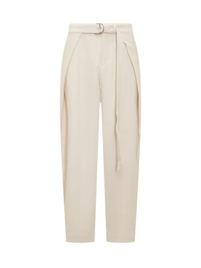 Ami Alexandre Mattiussi Pantalon Large A Pans Tons Neutres Pour Femme In Beige
