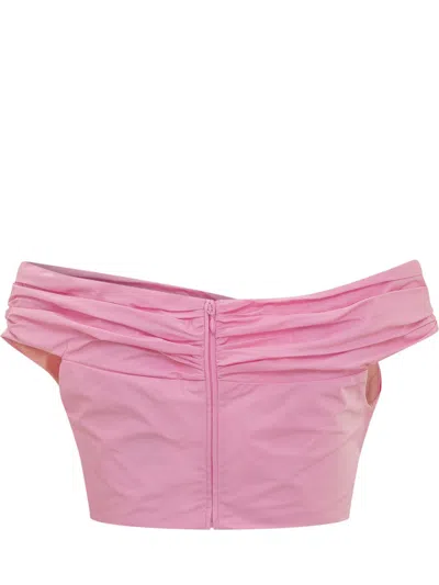Dsquared2 Ruffled Crop Top In Pink