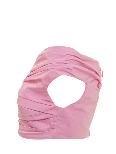 Dsquared2 Ruffled Crop Top In Pink