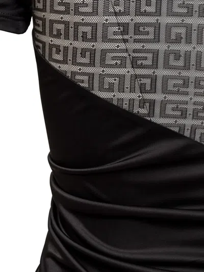 Givenchy 4g Mesh Draped Top In Black