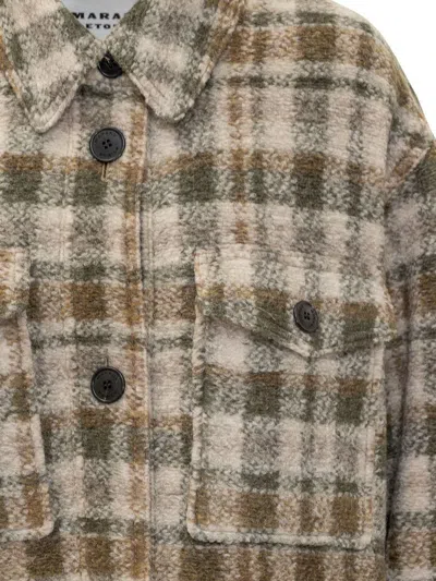 Isabel Marant Étoile Cappotto Harveli In Misto Poliestere Ricamato Donna In Green