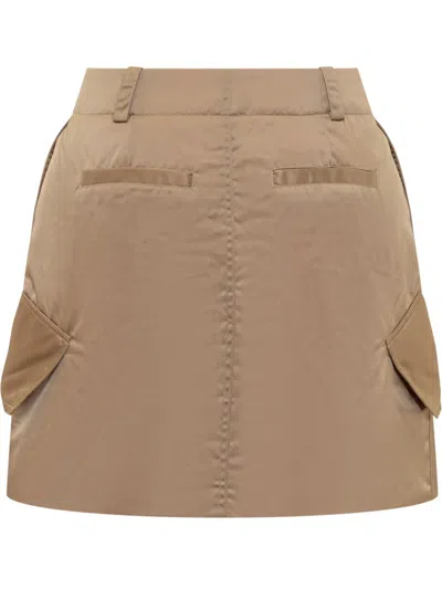 Jw Anderson Mini Cargo Skirt With Padded Design In Beige