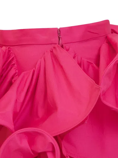 Rochas Multi Ruffles Shorts In Pink