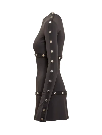 Attico Studded Asymmetric Convertible Dress In Black