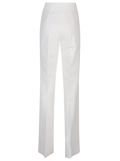 Max Mara Aversa High-rise Linen Wide-leg Pants In White