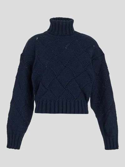 Mvp Wardrobe Trigger Knit Turtleneck Sweater In Blunavy