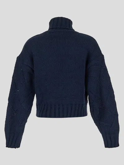 Mvp Wardrobe Trigger Knit Turtleneck Sweater In Blunavy