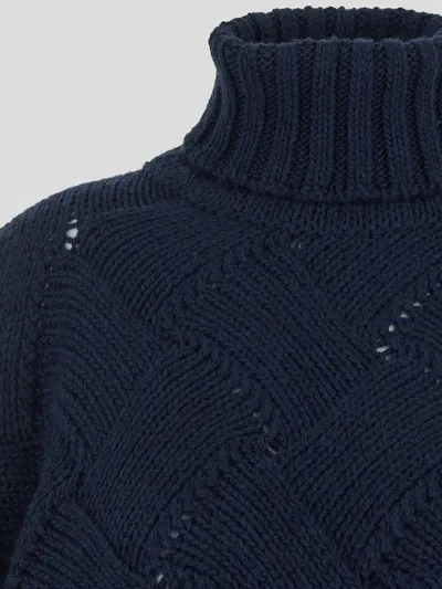Mvp Wardrobe Trigger Knit Turtleneck Sweater In Blunavy
