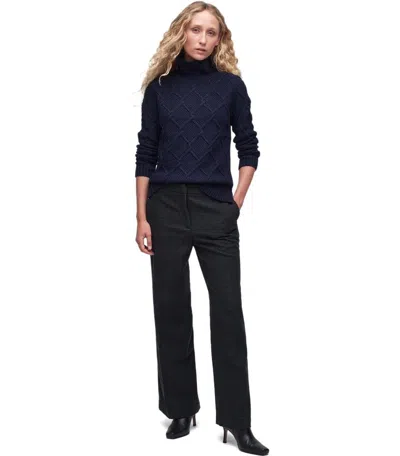 Barbour Burne Roll Blue Turtleneck Sweater In Blue