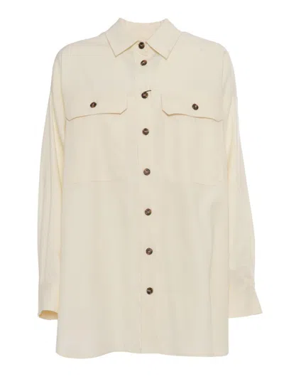Weekend Max Mara Woman Shirt Ivory Size 10 Cotton In White