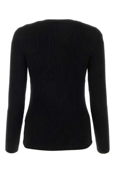 Isabel Marant Merino Wool Crew Neck Sweater With Cut-out Front In Black