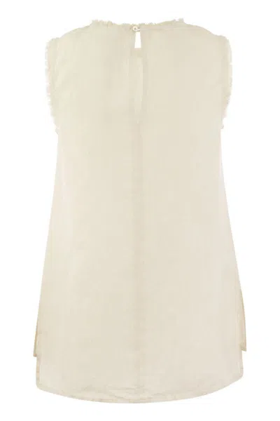 Peserico Sleeveless Linen Top In Sand