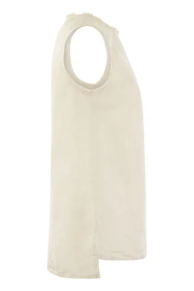 Peserico Sleeveless Linen Top In Sand