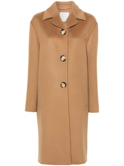 Sportmax Brown Wool Midi Coat In Brown