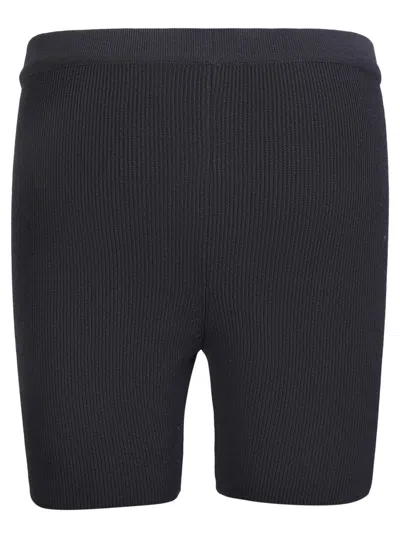 Jacquemus Viscose Blend Minimal Knitted Cyclist Shorts In Black