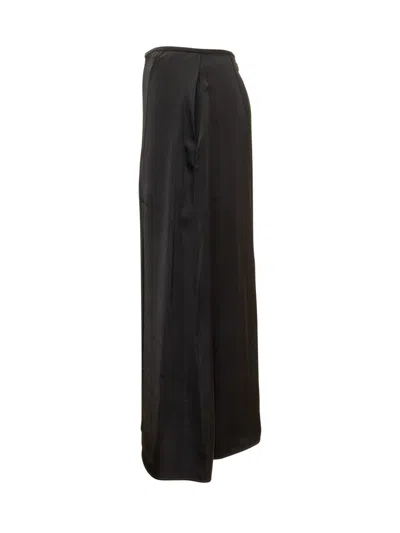 Jil Sander Black Elastic Knit Midi Skirt In Black