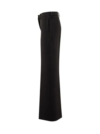 Msgm High Waist Straight Leg Trousers In Black