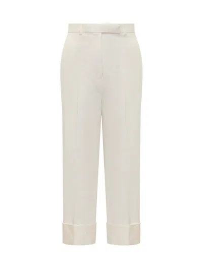 Thom Browne Pressed-crease Tapered Trousers In White