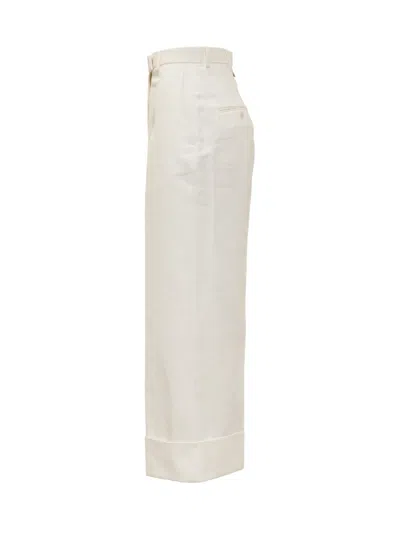 Thom Browne Pressed-crease Tapered Trousers In White
