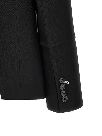 Victoria Beckham Shrunken Collarless Open-back Blazer And Suits In Black