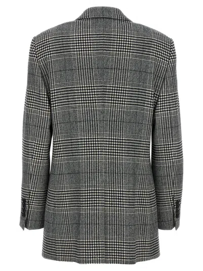 Dolce & Gabbana Grey Single-breasted Jacket With Peak Revers In Wool And Cashmere Woman In Multicolor
