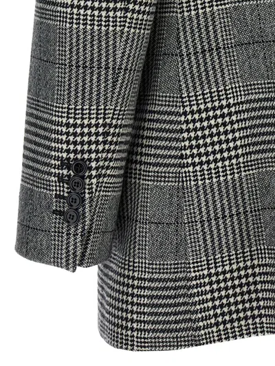 Dolce & Gabbana Grey Single-breasted Jacket With Peak Revers In Wool And Cashmere Woman In Multicolor