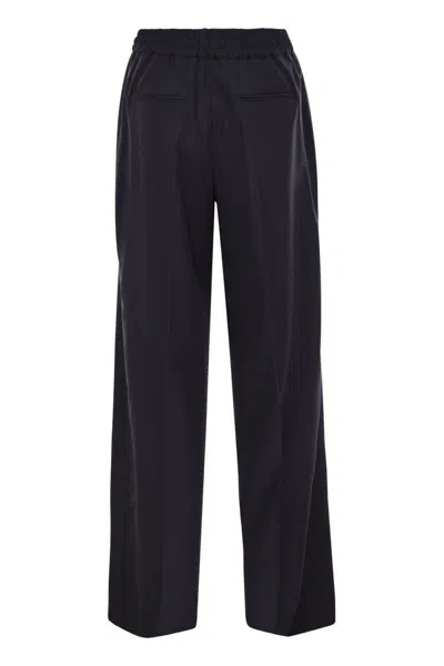 Pt Torino Lorenza - Lyocell And Cotton Trousers In Blue