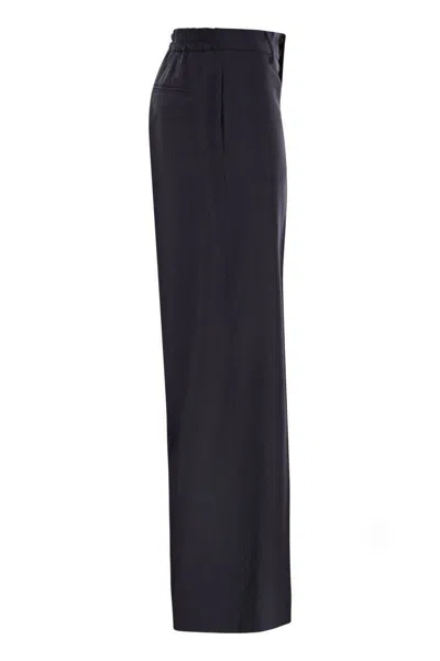 Pt Torino Lorenza - Lyocell And Cotton Trousers In Blue
