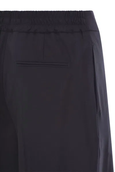 Pt Torino Lorenza - Lyocell And Cotton Trousers In Blue