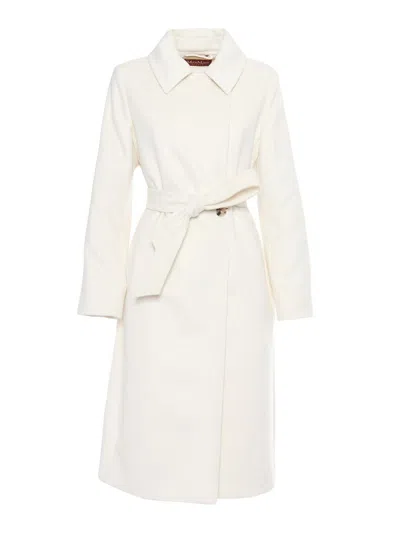 Max Mara Wool Robe Coat In White