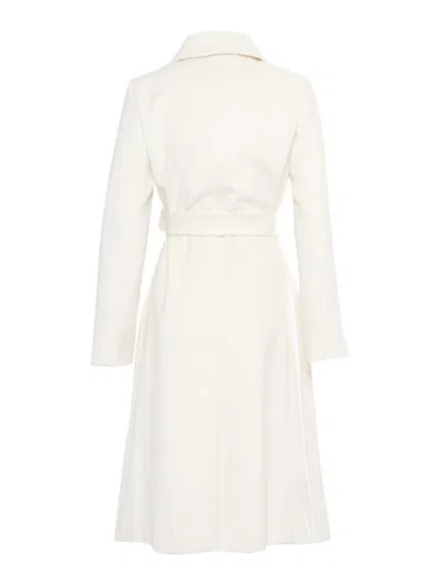 Max Mara Wool Robe Coat In White