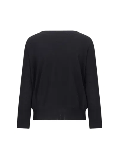 Zanone Black Wool Knitwear In Multi