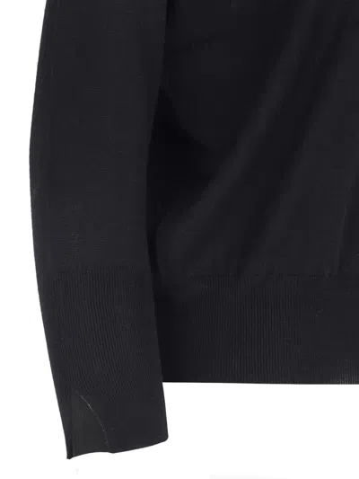 Zanone Black Wool Knitwear In Multi