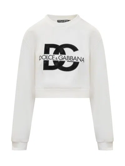 Dolce & Gabbana Logo-embroidered Pullover Sweatshirt In White