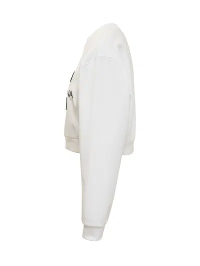 Dolce & Gabbana Logo-embroidered Pullover Sweatshirt In White