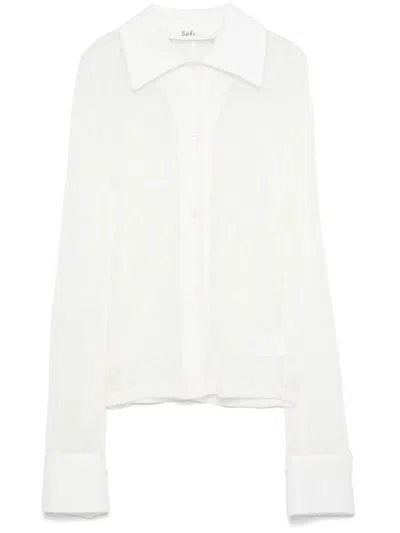 Séfr Thelma Open Knit Wool Shirt In Fine Web Wool